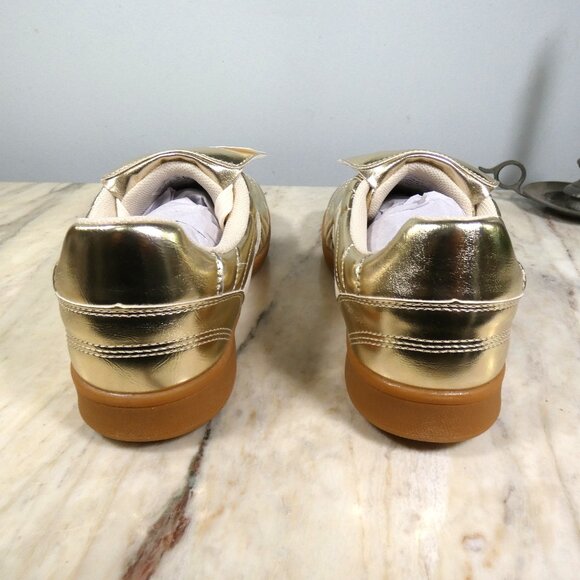NiB Steve Madden Womens Madrid Gold Metalic Sneaker 9 - Picture 13 of 16